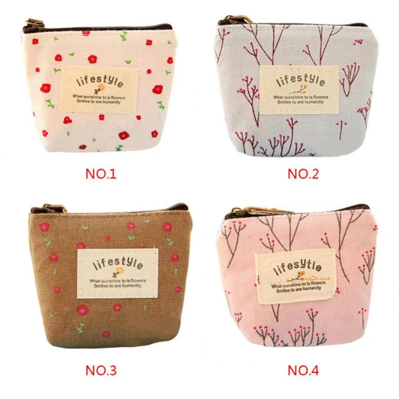 Coin Purse Plush Coin Purse Coin Wallet Change Bag Women Wallet Key Case Fashion Fabric Coin Purse Key Case Creative Coin Purse Cartoon Cute Canvas Bags Girls Floral Print Mini Pouch Wallets for Women