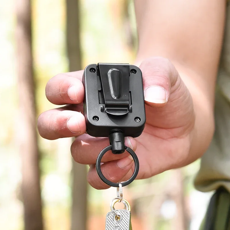 Stainless Steel Rope Back Clip Key Chain Anti-theft Keychain Easy To Pull Telescopic Buckle Key Ring High Rebound Keyring H73 - Image 5