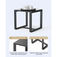 3 Pieces Patio Furniture Set Rocking Bistro Set Outdoor Rattan Conversation with Coffee Table for Garden Balcony Backyard Poolsi 4