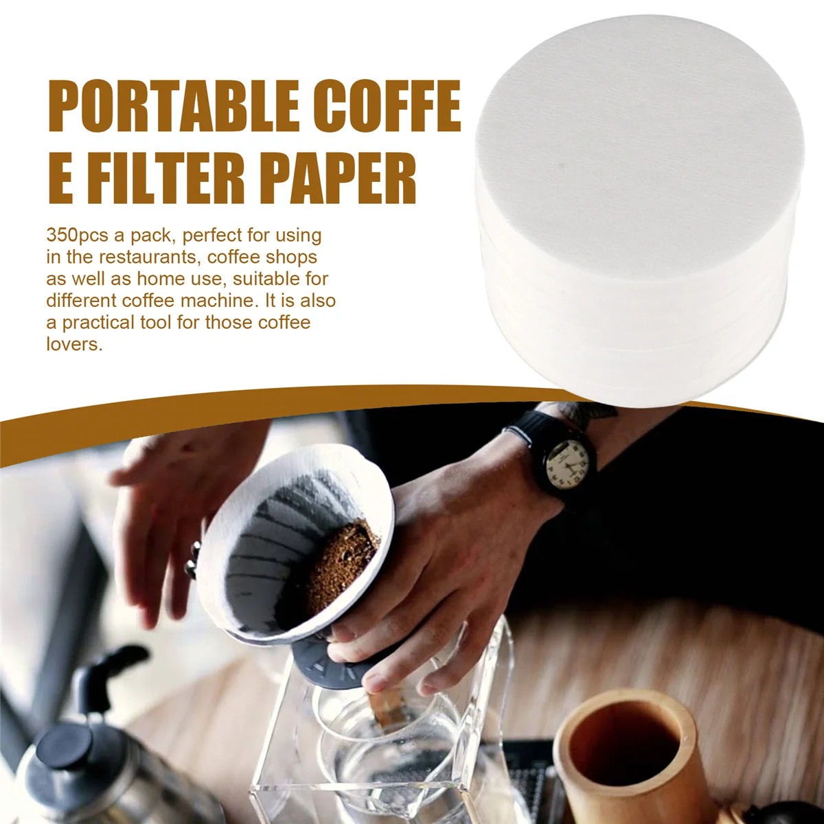 350Pcs Round Coffee Filters - Paper Coffee Maker Filters For Various Machines
