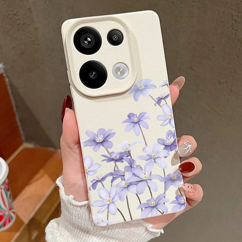 Floral Leather Texture Soft Phone Case