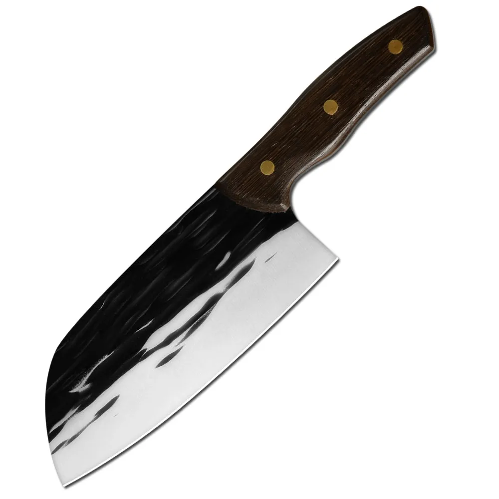 

XYj Kitchen Knife Vegetable Cleaver Full Tang Wood Handle Cooking Chef Knife Stainless Steel Meat Chopper Slicing Knife 7.5 Inch