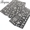 BQAN Halloween Christmas Nail Stamping Plates Pattern Nail Art Image Plates Stainless Steel Nail Art Plate Stencil 6PCS/Set 6