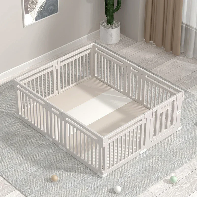 Folding Wooden Playpen Baby Safety Wood Fence Easy Assembly
