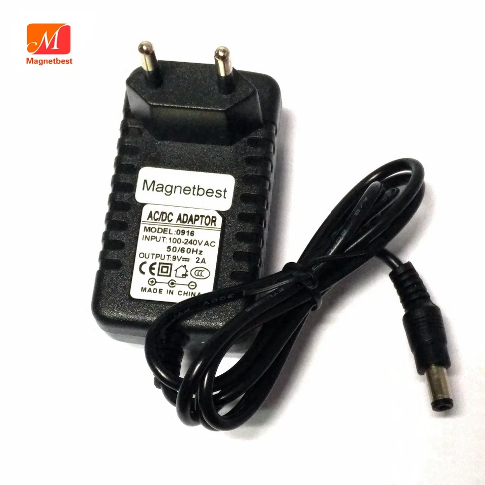 Fuente De Alimentación 9V Para Pedales De Guitarra Con Cable Daisy Chain 5 Vías - Adaptador AC/DC 1A Centro Negativo