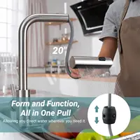 3 Mode Kitchen Faucets Pull Out Rotation Waterfall Stream Sprayer Head Sink Mixer Hot Cold Single Hole Sink Wash Tap 5