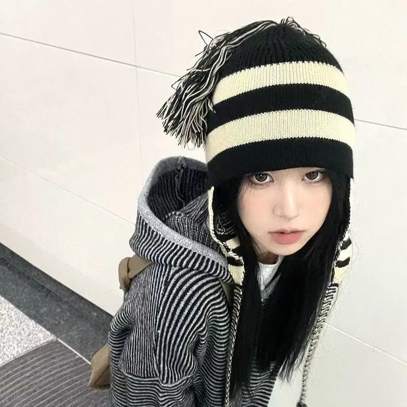 Anime NANA Hat Tassel Ear Protection Woolen Lei Feng Hat Knitted Accessories Cosplay Gifts