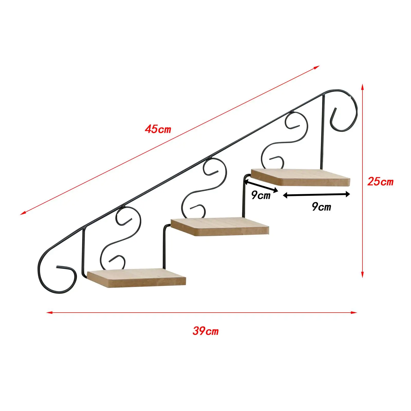 Plant Stand Staircase Decorative Shelf Multifunction Flowerpot Holder Shelf Wall Hanging Shelf Floating Shelf for Balcony