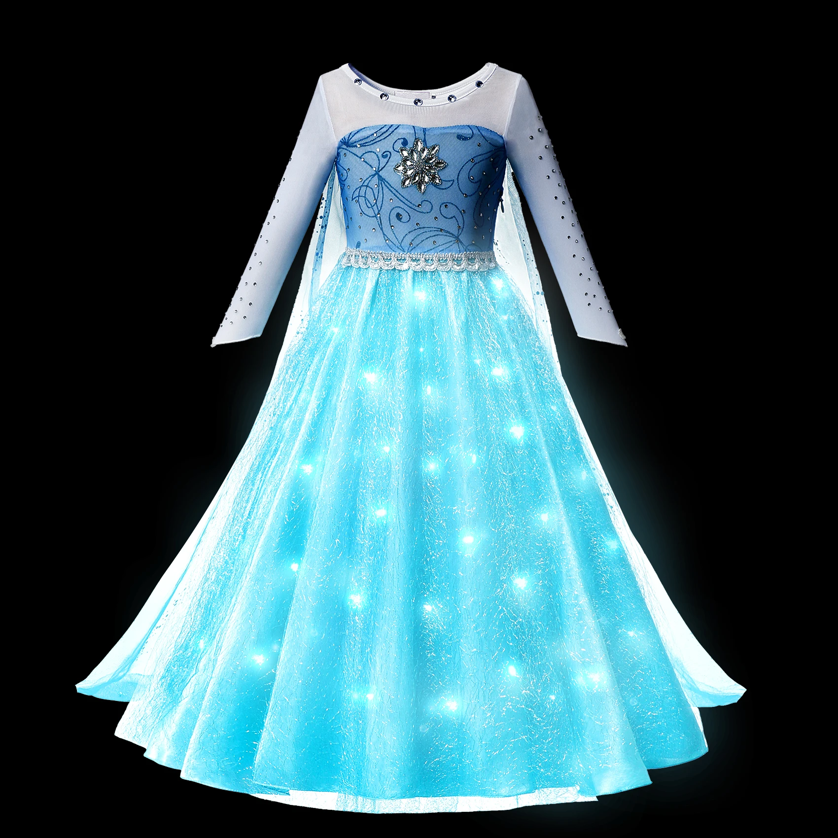 thumbnail image 1 of Disney-disfraz de princesa Tinker Bell con luz LED para niñas, vestido de Hada de flores verdes, elfo, caramelo, mariposa brillante, fiesta de Halloween, 1 of 5