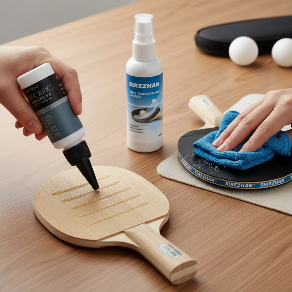 Racket Glue & Cleaner Bundle for Table Tennis 30ml Inorganic Glue + 100ml Paddle Cleaner Strong Bond Quick Clean Restore Grip