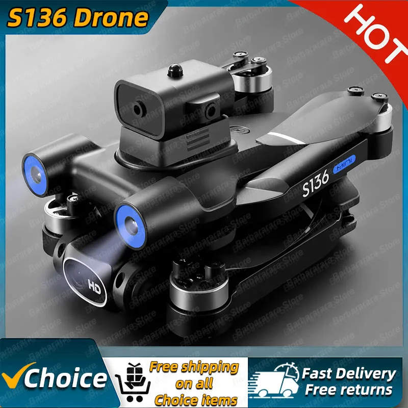 

NEW S136 GPS Drone 6K Professional Dual ESC Camera Optical Flow Positioning Obstacle Avoidance Brushless RC Foldable Quadcopter