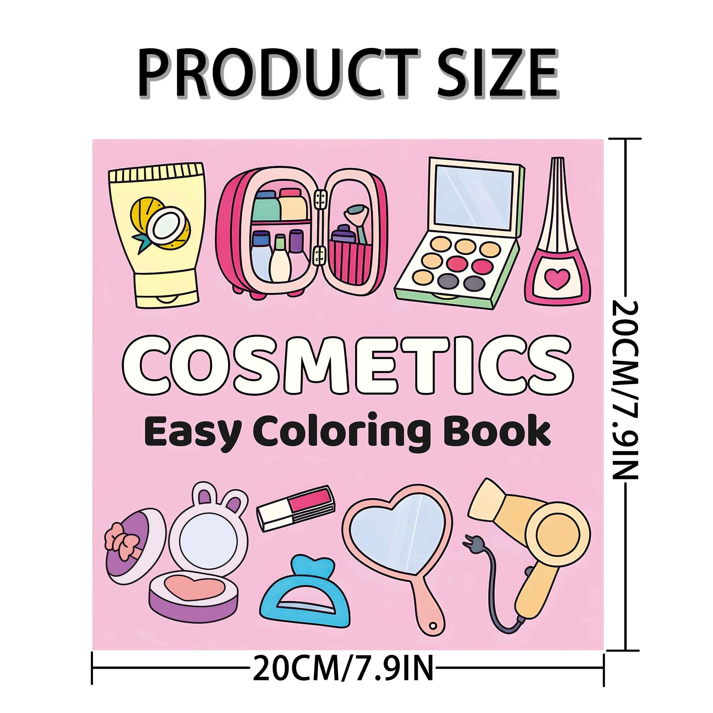 "Adult Picture Book - Pink-Themed Mini Cosmetics Coloring Book: A Beautiful Gift for Relaxation and Creativity 2