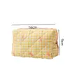 Women's Cosmetic Bags Bow Quilting Cotton Makeup Bag Women Zipper Cosmetic Organizer Portable Toiletry Handbag 6