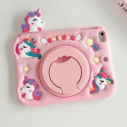 Cute Cartoon Pony Tablet Case with Rotating Stand - Kids Girls Cover for Mipad 5 Pro 11 inch (BLT Horse Pink)