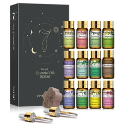 PHATOIL 15 - Piece Aromatherapy Essential Oils Collection - Calming Lavender, Soothing Vanilla, Invigorating Peppermint, Refreshing Rosemary, and More - 5ml (12pcs Set)