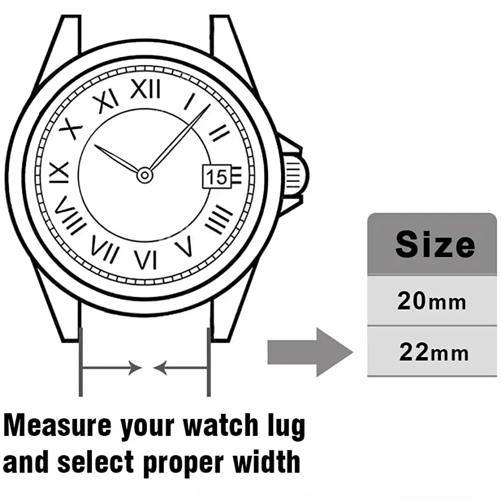 Magnetic Silicone Watch Band - Versatile 22mm/20mm Strap