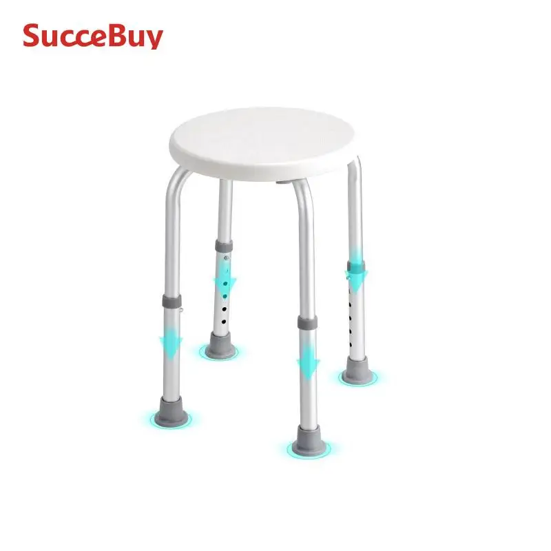 Shower Chair SucceBuy Shower Chair for Inside Shower Adjustable Height Stool Non-Slip Bench Bathtub Seat for Elderly Disabled Adults