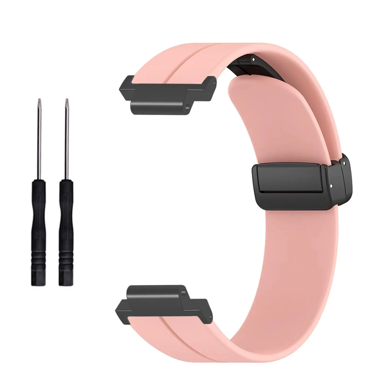 Stylish Magnetic Folding Buckle Silicone Watch Strap Replacement