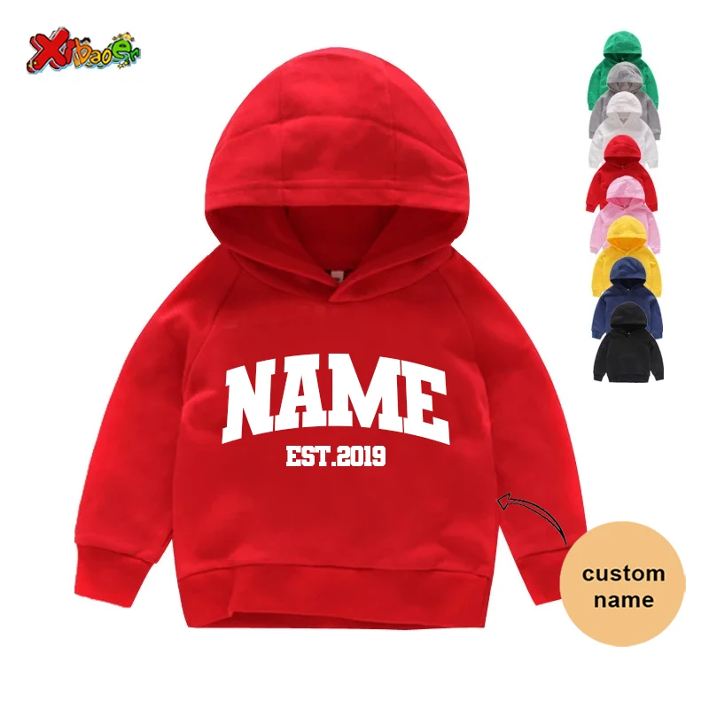 Kids Hoodies Custom Name Girls Sweatshirts Clothes Pullover Girl Sweatshirt Toddler Baby Boys Sweaters Hoodie Pullovers for Kids 5