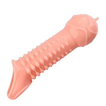 18cm Penis Extender Sleeve Reusable Condoms Penis Enlargement Delay Ejaculation Sex Toys For Men Adult Sexy Products Sex Shop 4
