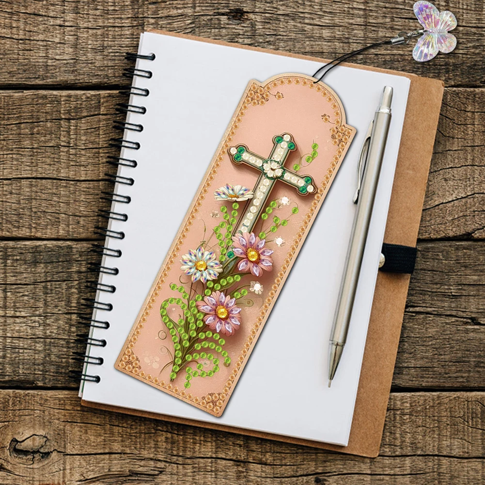 DIY Diamond Bookmark Art Project Kit with Crystal Pendant