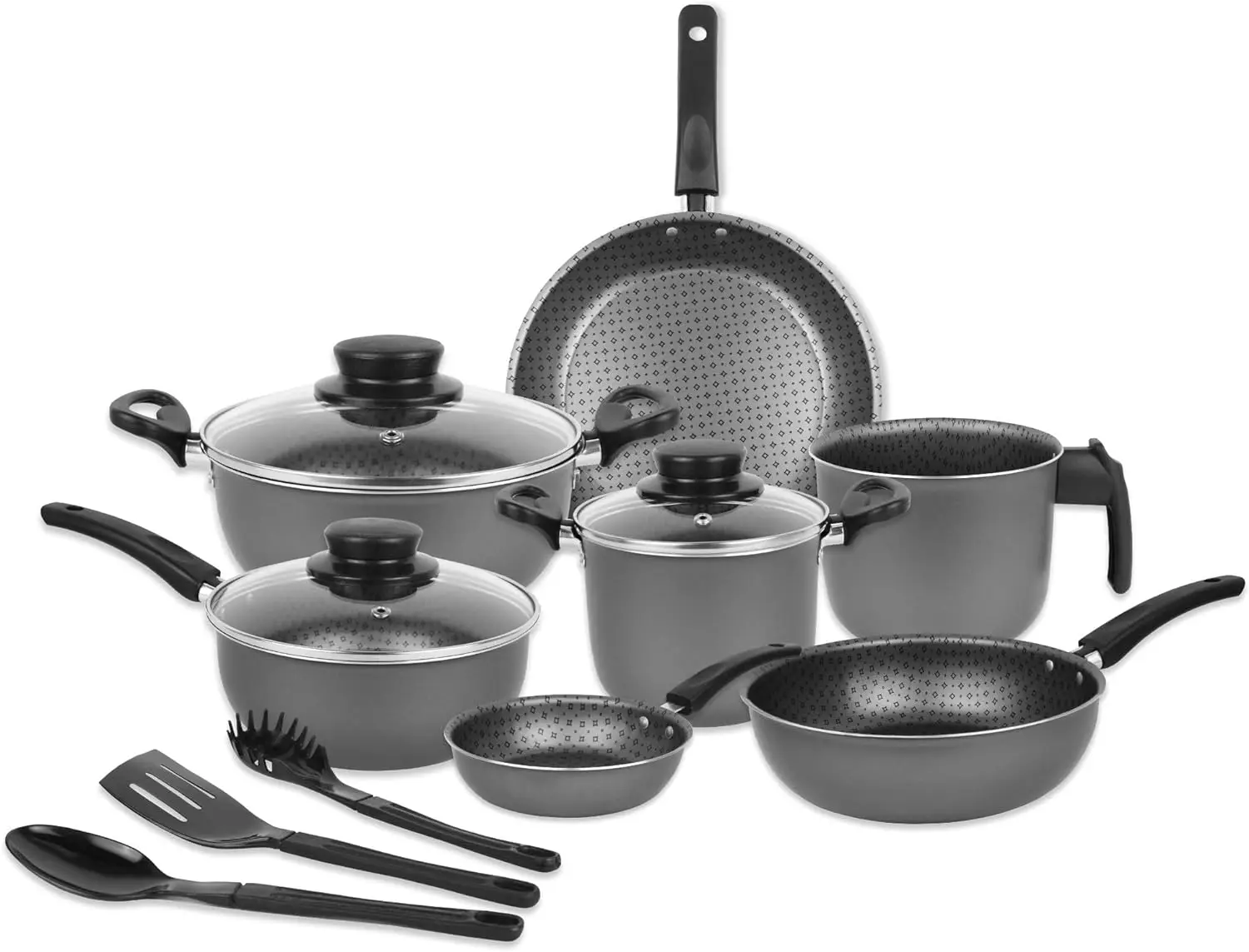 Jogo de panelas e utensilios anti-respingo Vídeo Tampa Panelas, 10 Pcs