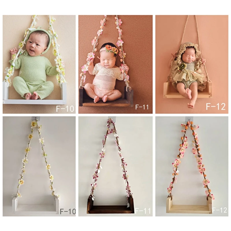 

Newborn Photography Props Baby Swing Chair Wooden Babies Furniture Infants Photo Shooting Prop Accessories