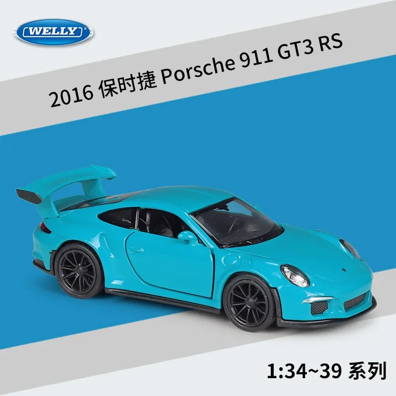 Модель автомобиля Welly 1:36 2016 Porsche 911 GT3 RS из сплава, модель автомобиля, украшение, коллекция, подарок, игрушка, литье под давлением, модель, игрушка