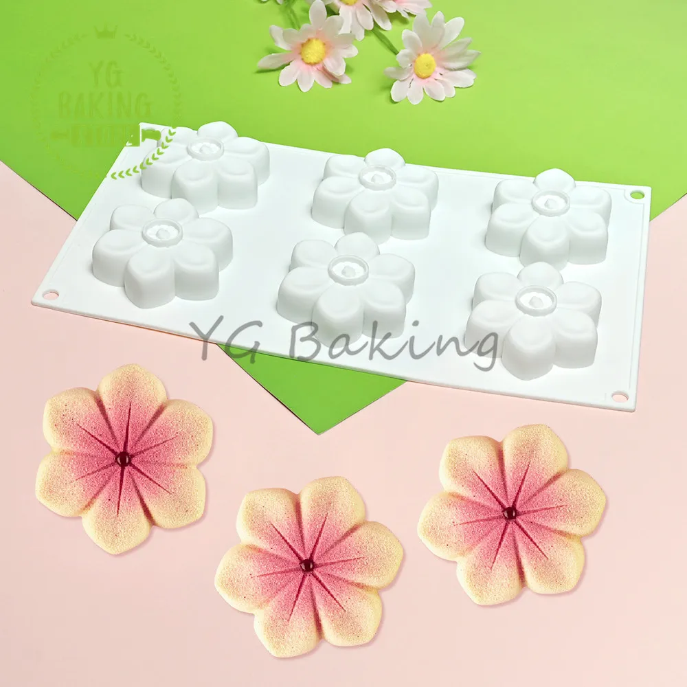 

Dorica 3D Flower Pudding Mousse Mould DIY Valentine's Day Dessert Chocolate Silicone Mold Cake Decorating Tools Kitchen Bakeware