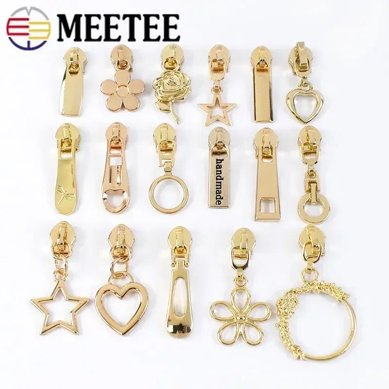 Zipper Sliders Zipper Accessories 5/10/20Pcs Llight Gold 5# Zippers Slider Used Nylon Zip Tapes Zipper Cursors Closures for Bags Replace Repair Parts Zips Puller