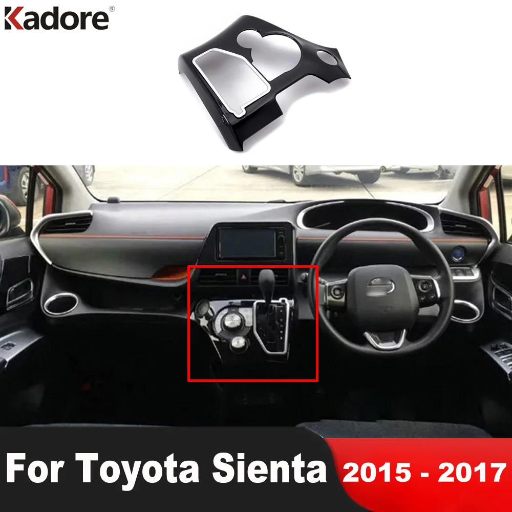

Car Console Gear Shift Box Panel Cover Trim For Toyota Sienta 2015 2016 2017 NHP170 ABS Black Interior Molding Accessories RHD