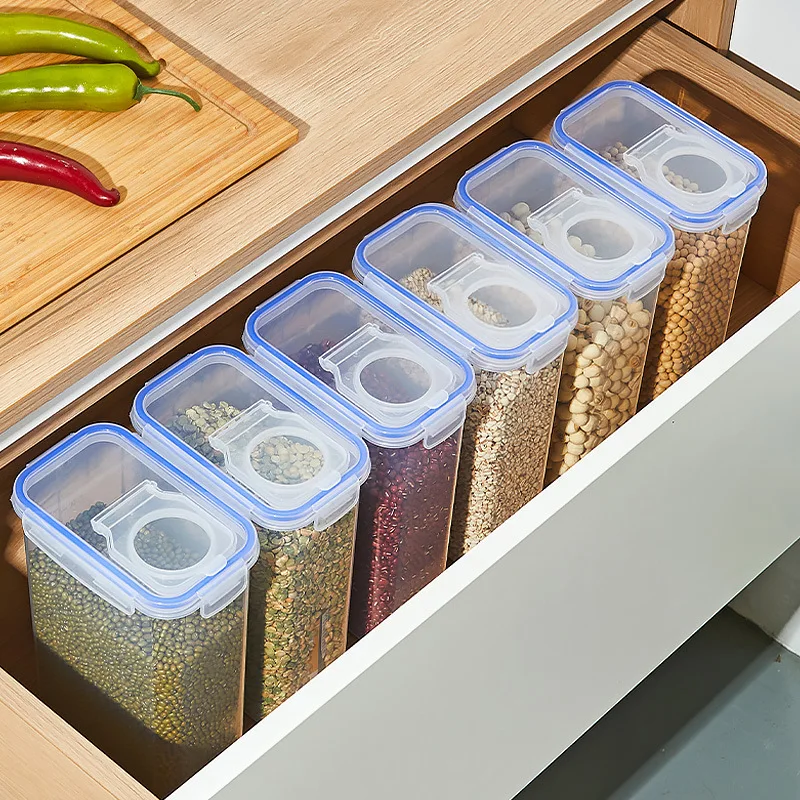 Kitchen sealed jar, storage box for grains and miscellaneous grains, household grain, flour, insect proof and moisture-proof jar