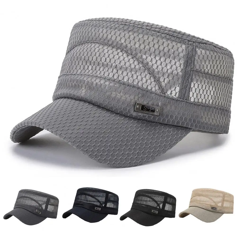 

Men Summer Hat Beach Hat Large Brim Full Mesh Casual Adjustable Buckle Casual Breathable Sunscreen Military Hat Fishing Hat