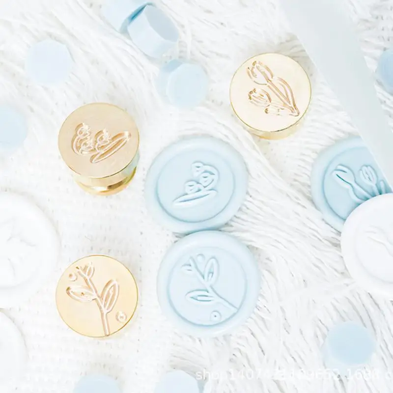 Mini Stamps Head Seal Wax Seal Stamp Retro Metal Plant Flower Scrapbooking Stamps Craft Diy Wedding Decorative Invitation Wax Seal Stamp Self Inking Stamp Wooden Stamp Wedding Stamp Embossed Stamp Name Stamps