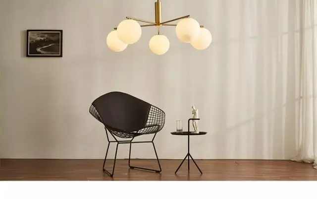 Mid-Century Modern Kronleuchter LED Milchweiß Glas Lampe für Wohnzimmer Deckenlampe Schlafzimmer Bauhaus Home Dekoration Glanz – Detail 5