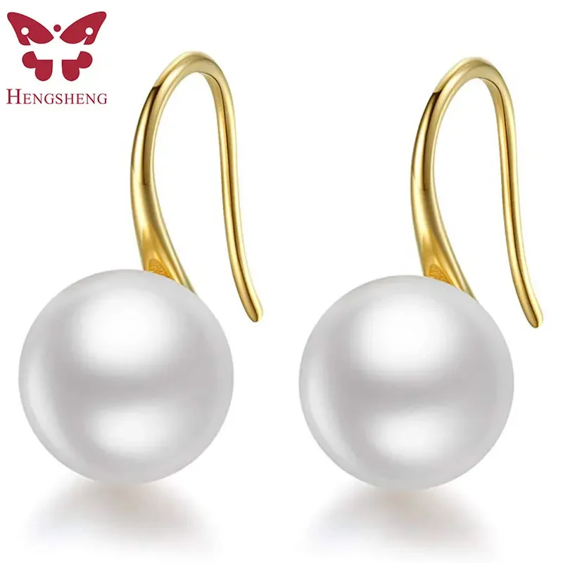 Dangle earrings pearl earrings drop earrings 8-9mm cultured freshwater pearl for Women 925 Sterling Silver