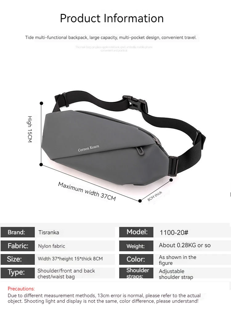 New men's waist pack outdoor running mobile phone bag multi-functional large capacity chest bag casual single shoulder crossbody bag_voghion.com