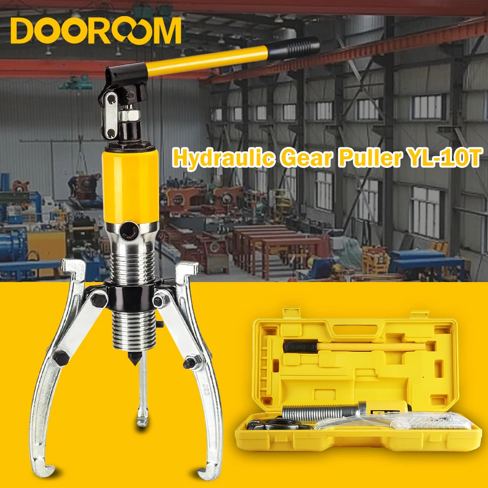 DOOROOM 5/10 Ton Hydraulic Gear Puller Tools Adjustable Wheel Bearing Puller Separator Three Jaws Bearing Removal Cylinder pdr king tools car dent repair tools squared glue tabs car dent repair slide hammer tips dent puller accessory