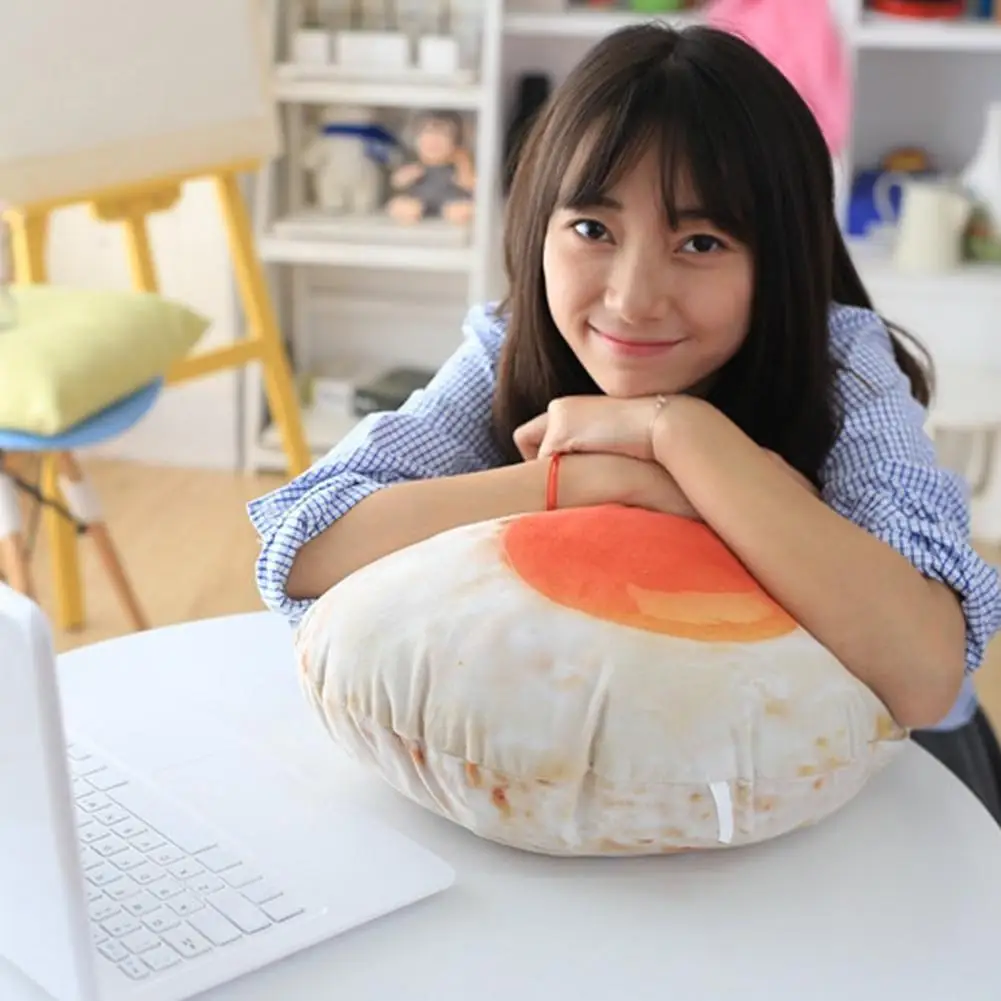 Fully Filled Cozy Living Room Office Chair Car Seat Cushion Pillow Multi-use Egg Plush Toy Fried Egg Home Decoration