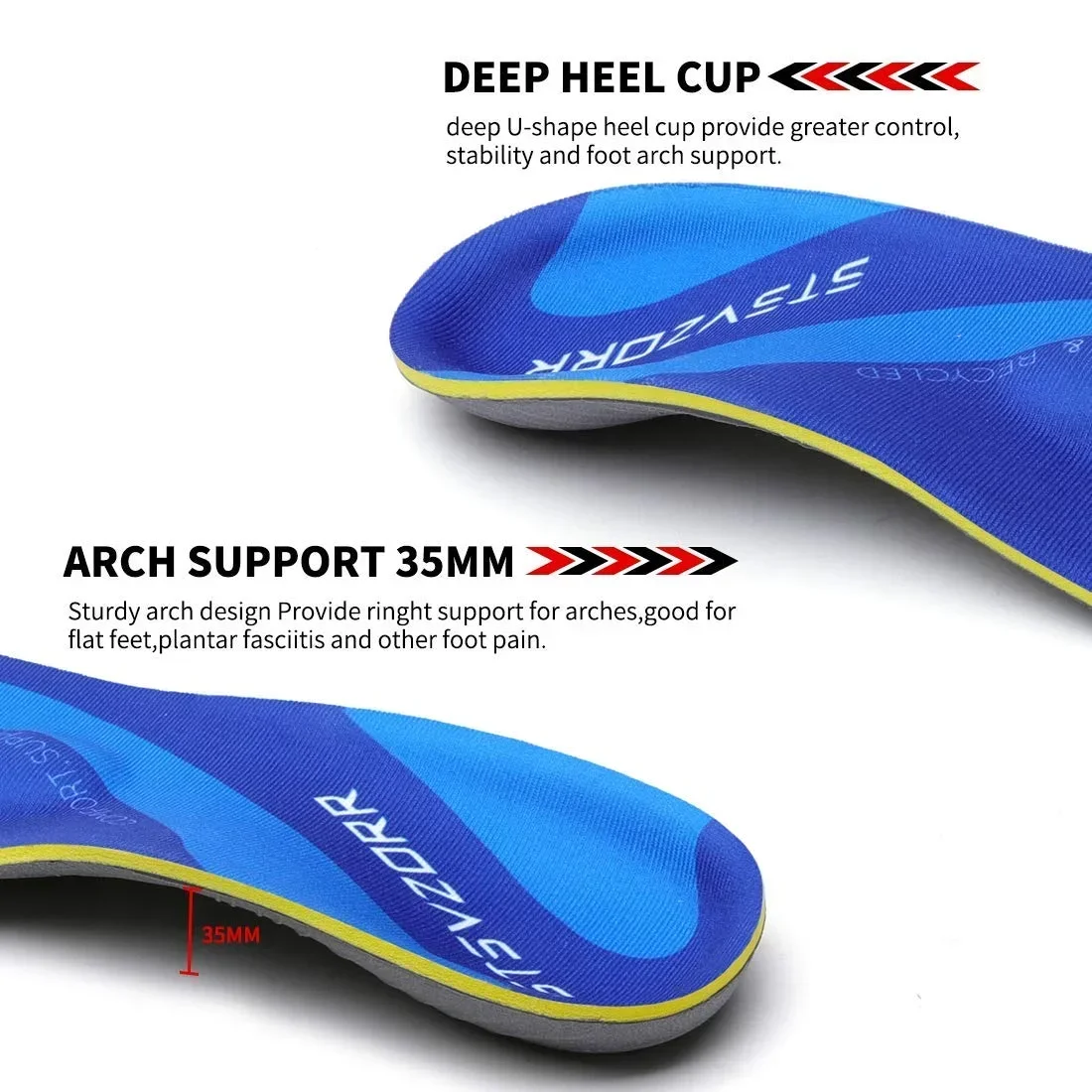 Arch Metatarsal Support Insole Plantar Fasciitis Orthotic Insert Flat Feet Orthopedic Insoles Athletic Sneaker Heel Cushion Sole,orthotic insoles,massage arch support insoles,sport insoles,shoe insoles,orthopedic insoles,massage insoles