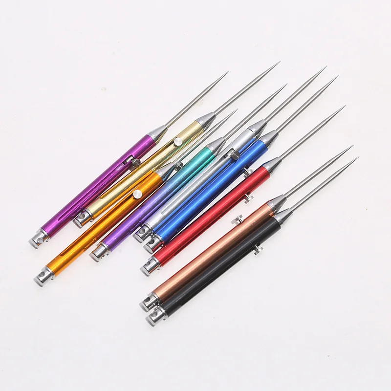 Portable EDC Retractable /Non scalableToothpick High Strength Titanium Alloy Spring Push-pull Fruit Pick Gift Keychain