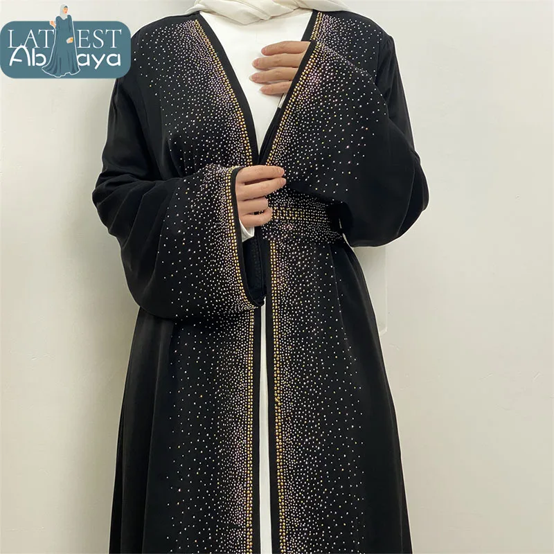 Abaya Dubai Luxury Long Dresses Diamonds Gorgeous Party Style Muslim Modesty Robe Islam's Clothing Khimar Kebaya Ramadan Kimono