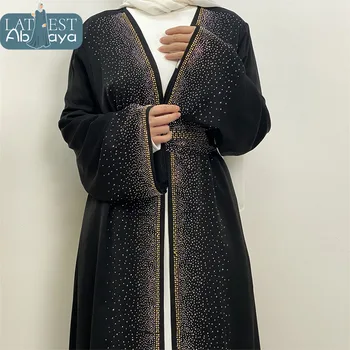 Abaya Dubai Luxury Long Dresses Diamonds Gorgeous Party Style  Muslim Modesty Robe Islam's Clothing Khimar Kebaya Ramadan Kimono