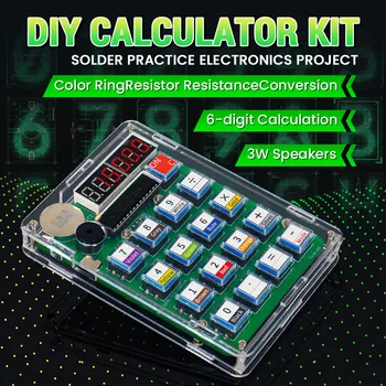 Kit di produzione elettronica per calcolatrice fai-da-te Display a tubo digitale a LED con kit di pratica di saldatura per microcomputer a chip singolo Shell