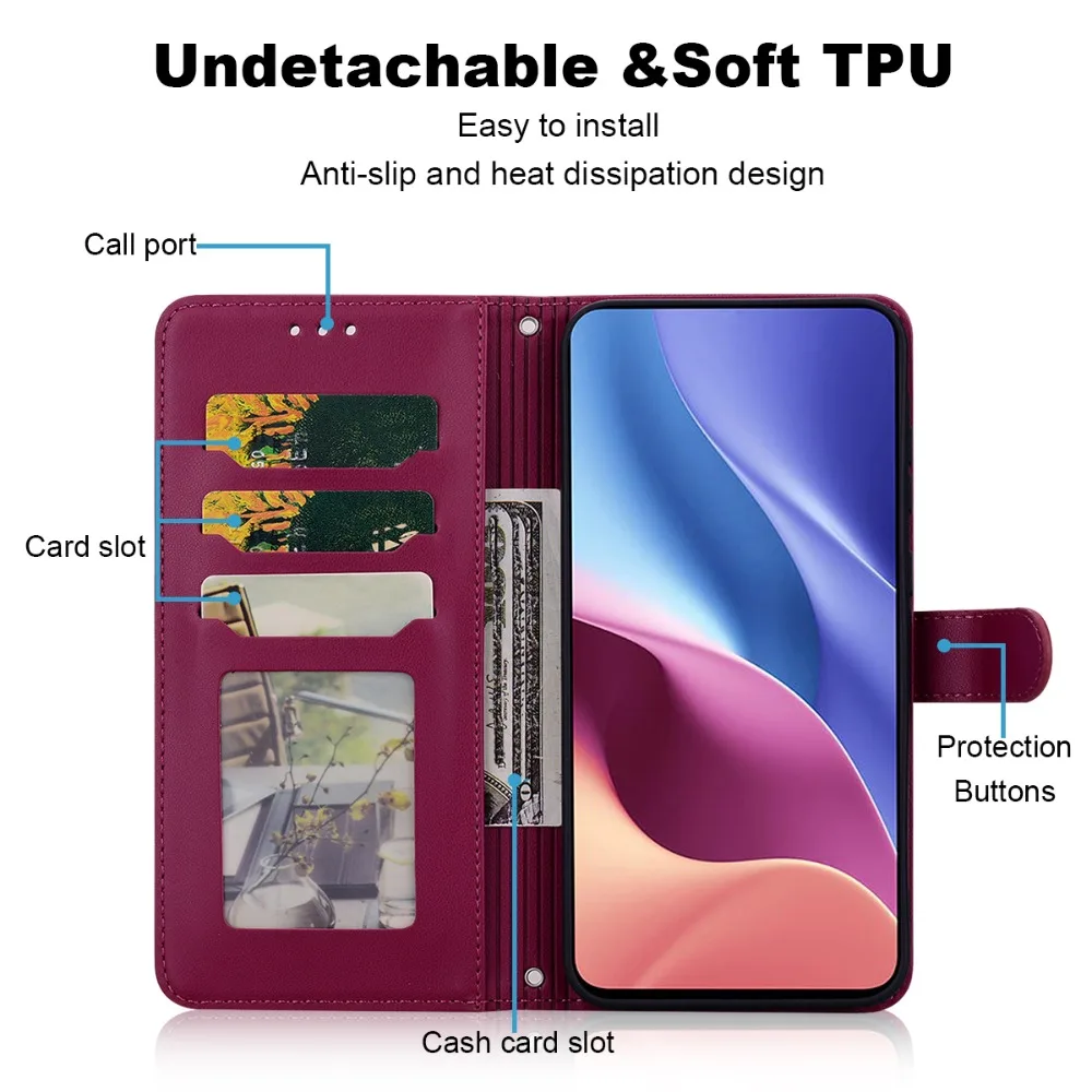 Elegant Leather Wallet Flip Phone Case