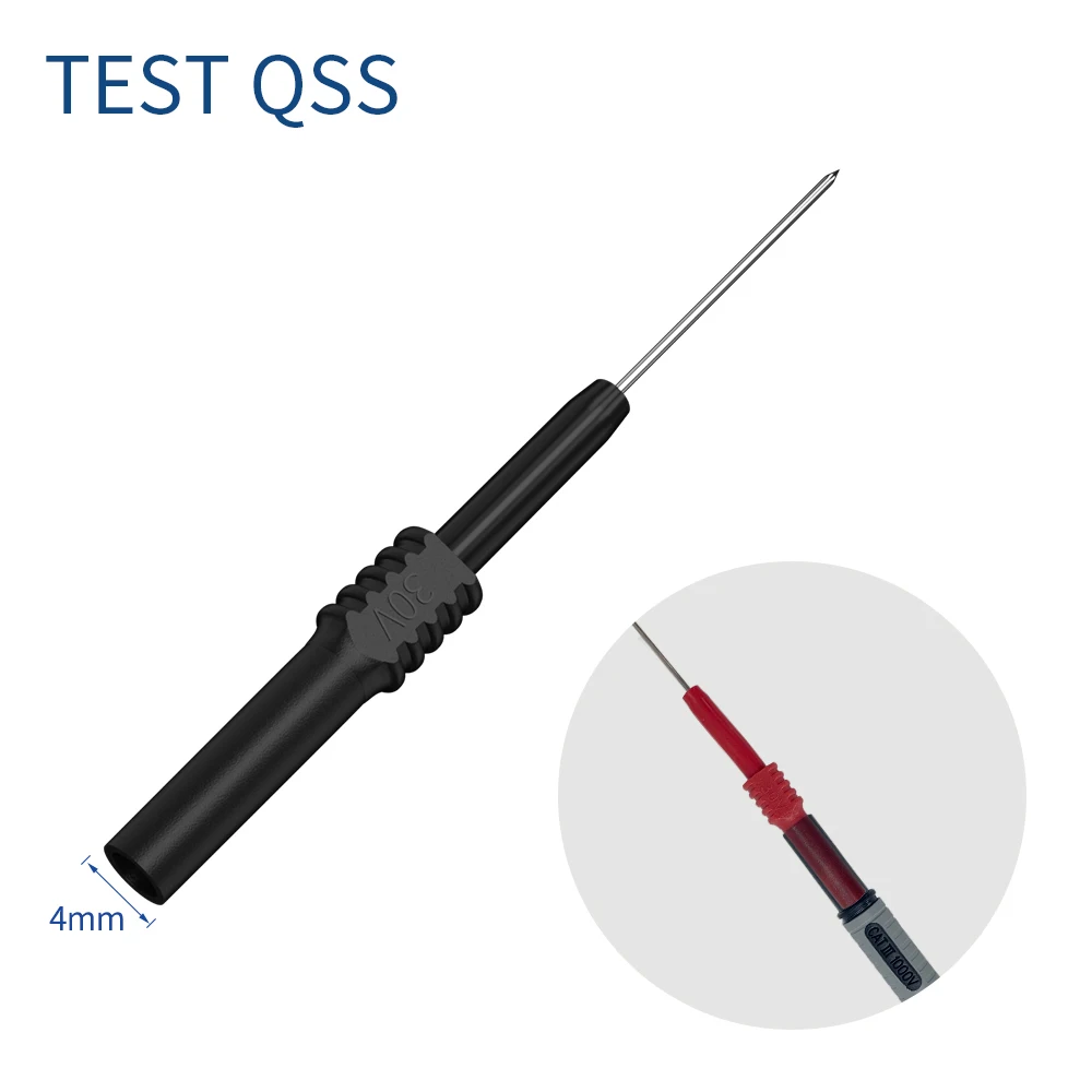 QSS 구부릴 수 있는 유연한 테스트 프로브 팁, 4mm 쌓을 수 있는 바나나 소켓 테스트 백 프로브 핀, 피어싱용 Q.30010, 2 개