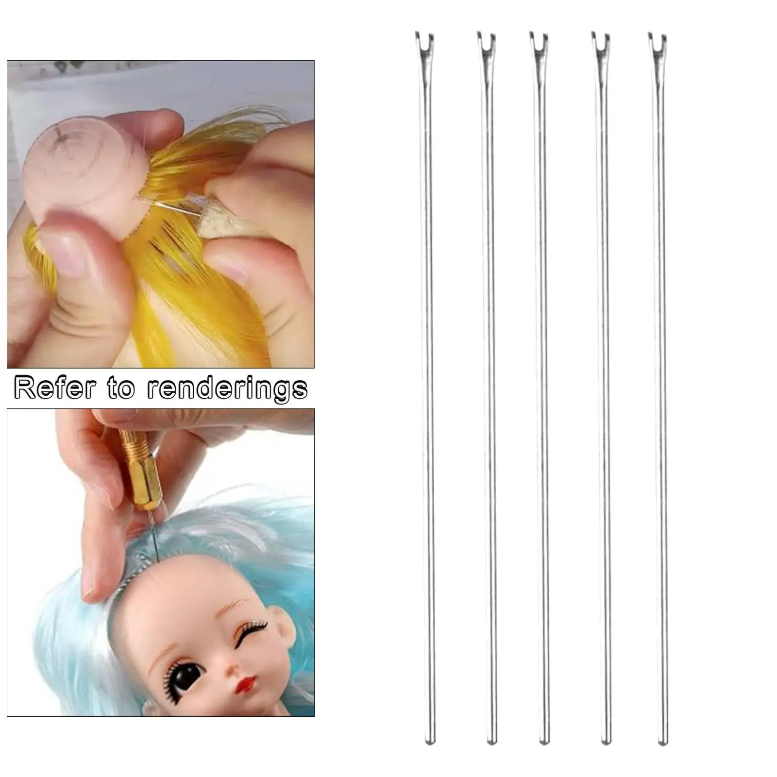 DOLL HAIR REROOTING Rehair Tool 2 Size Needles For Doll Hair