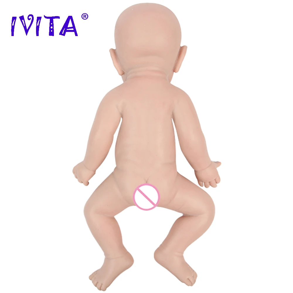 IVITA WG1528 43cm Full Body Silicone Reborn Baby Doll Realistic Girl Dolls Unpainted Baby Toys with Clothes for Children Gift 4