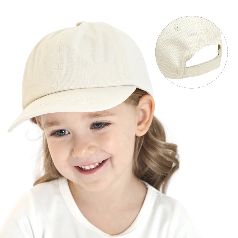 Kids Snap Back Baseball Cap Solid Color Spring Summer Hip Hop Boy Hats Sun Caps Adjustable Breathable Outdoor Travel Kids Hats 3