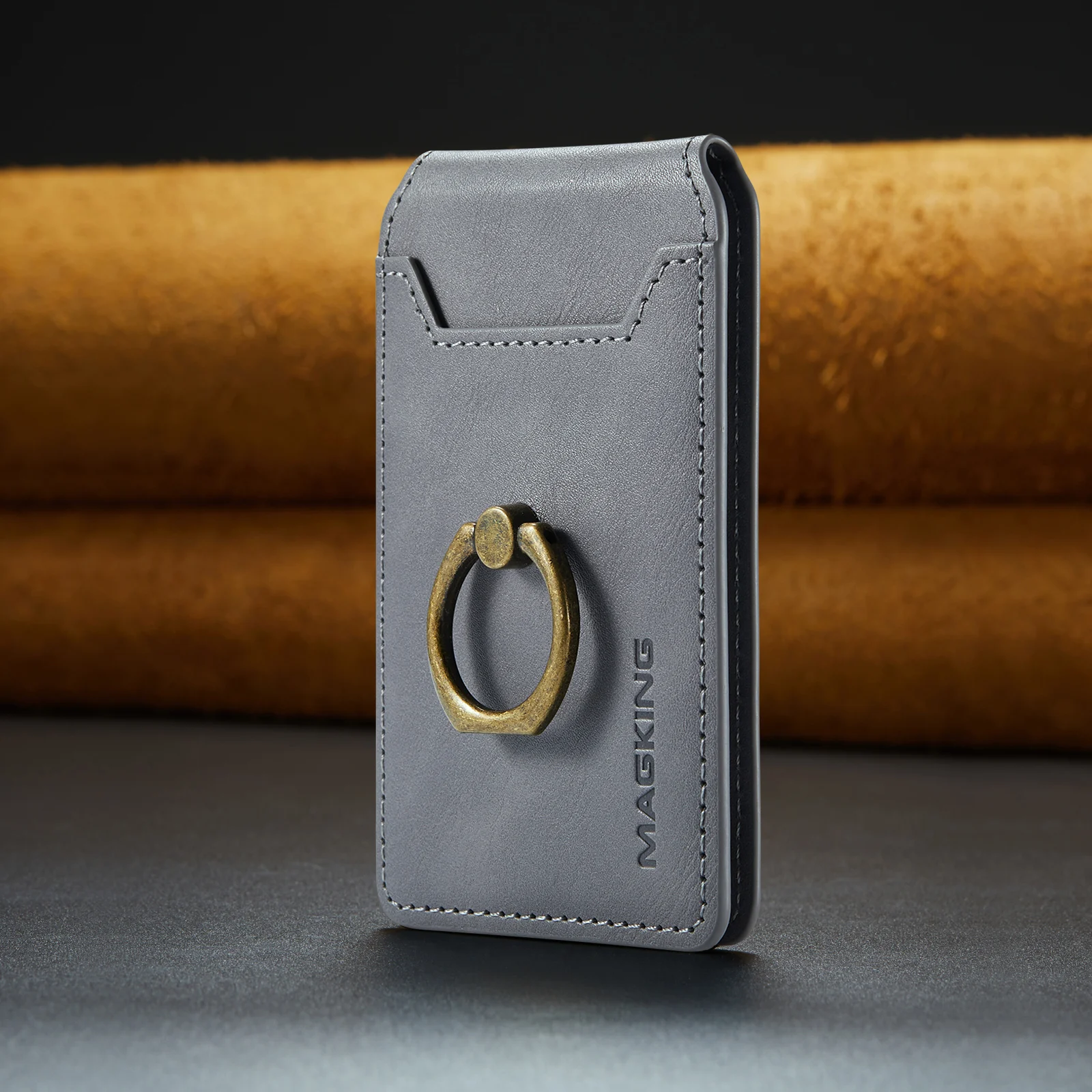 Premium Magnetic Leather Wallet and Card Holder Case with Stand Feature
